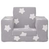vidaXL Divano Letto Bambini Grigio Chiaro con Stelle Morbido Peluche