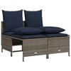 vidaXL Set Divani da Giardino 4 pz con Cuscini Grigio in Polyrattan
