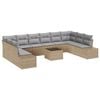 vidaXL Set Divano da Giardino 11 pz Beige polyrattan