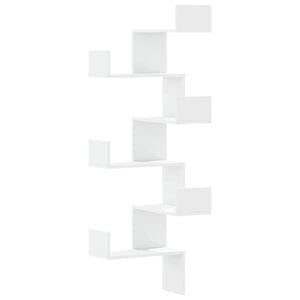 vidaXL Scaffale Angolare Muro Bianco 45x45x147 cm Legno Multistrato