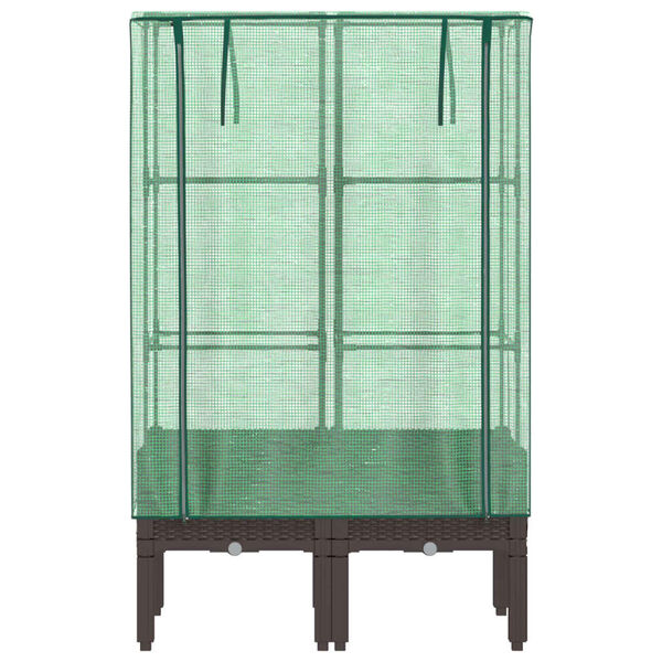 vidaXL Letto Rialzato con Copertura Serra Effetto Rattan 80x40x140 cm