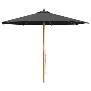 vidaXL Ombrello da giardino &Oslash; 300 x 248 cm Legno di Eucalipto Massello