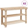 vidaXL Scarpiera 2 in 1 con Piano d'Appoggio 2 pz in Legno Massello
