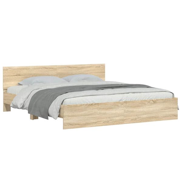 vidaXL Giroletto con Testiera Rovere Sonoma 200x200 cm