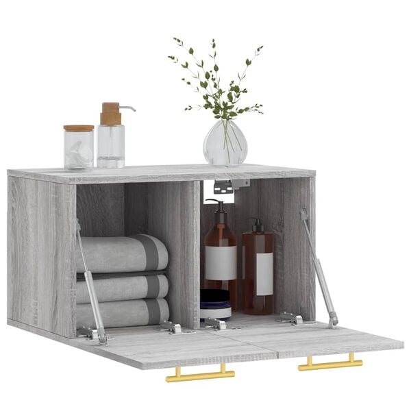 vidaXL Mobile a Parete Grigio Sonoma 60x36,5x35cm in Legno Multistrato