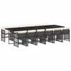vidaXL Set da Pranzo da Giardino 13pz con Cuscini Nero in Polyrattan