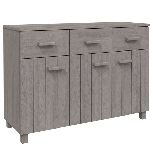 vidaXL Credenza HAMAR Grigio Chiaro 113x40x80cm Legno Massello di Pino