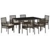 vidaXL Set da Pranzo per Giardino 7 pz Marrone polyrattan