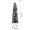vidaXL Albero di Natale Artificiale Sottile Verde e Bianco 150 cm