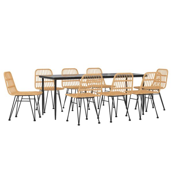 vidaXL Set da Pranzo da Giardino 9 pz in Polyrattan