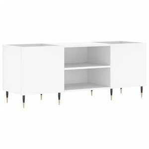 vidaXL Mobile Porta Dischi Bianco 121x38x48 cm in Legno Multistrato