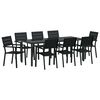 vidaXL Set da Pranzo per Giardino 9 pcs Nero