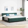 vidaXL Letto a molle con materasso Verde Scuro 200 x 200 cm Velluto
