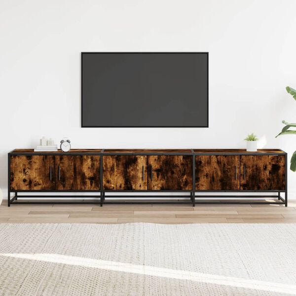 vidaXL Mobile TV Rovere Fumo 210x35x41 cm in Truciolato