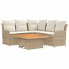 vidaXL Set di Mobili con cuscino 4 pcs Beige e Crema Rattan in PE