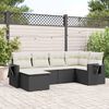 vidaXL Set Divano da Giardino 6 pz con Cuscini Nero in Polyrattan