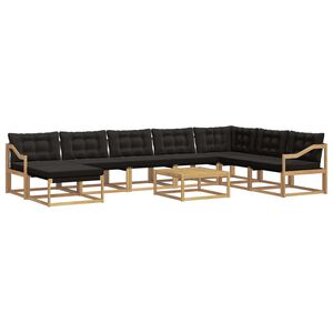 vidaXL Set di divani da esterno 9 pz Bianco e Nero