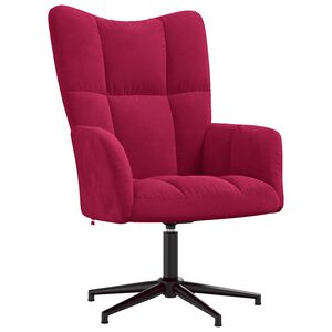 vidaXL Sedia Relax Rosso Vino in Velluto