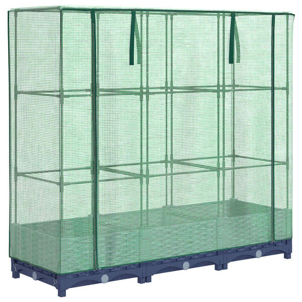 vidaXL Letto rialzato con copertura per serra effetto rattan 120x40x123 cm