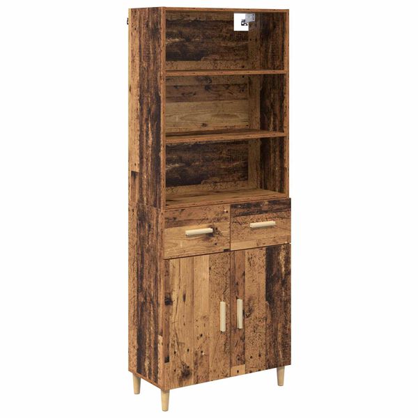 vidaXL Credenza Legno vecchio 69,5 x 32,5 x 180 cm Legno multistrato