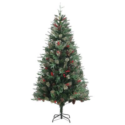 vidaXL Albero di Natale con Pigne Verde 225 cm in PVC e PE