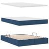 vidaXL Letto con contenitore e LED con led Blu 140 x 190 cm Tessuto