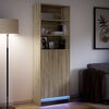 vidaXL Credenza con LED Rovere Sonoma 69x32,5x200 cm in Truciolato