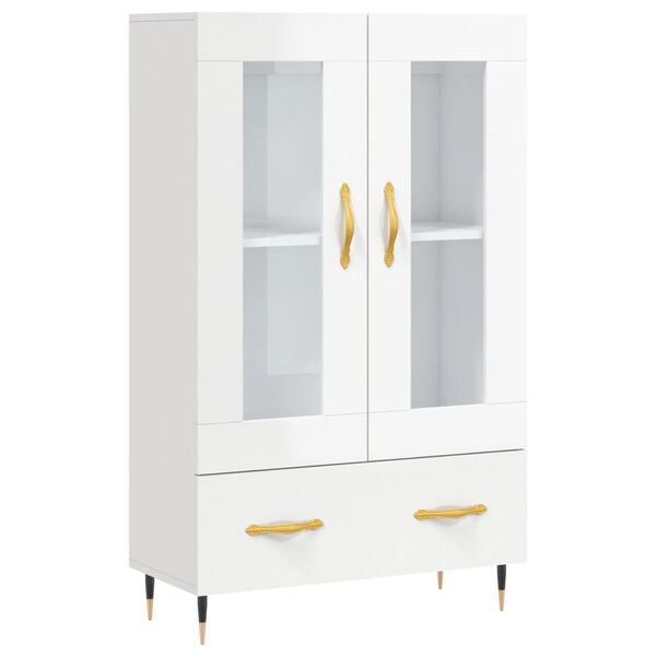 vidaXL Credenza Bianco Lucido 69,5x31x115 cm in Legno Multistrato