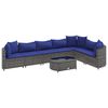 vidaXL Set Divano da Giardino 8 pz con Cuscini Grigio in Polyrattan