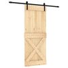 vidaXL Porta scorrevole Naturale e Nero 85 x 210 cm