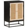 vidaXL Credenza Nera 55x30x76 cm in Legno Massello di Mango e Ferro