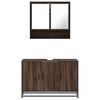 vidaXL Set Mobili da Bagno 2 pz Rovere Marrone in Legno Multistrato