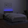vidaXL Letto a Molle Materasso e LED Grigio Chiaro 120x190 cm Tessuto
