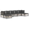 vidaXL Set Divani da Giardino 7 pz con Cuscini Antracite in Polyrattan