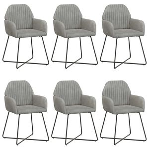 vidaXL Sedie da pranzo 6 pz Velluto Grigio Chiaro 55 x 50 x 84 cm