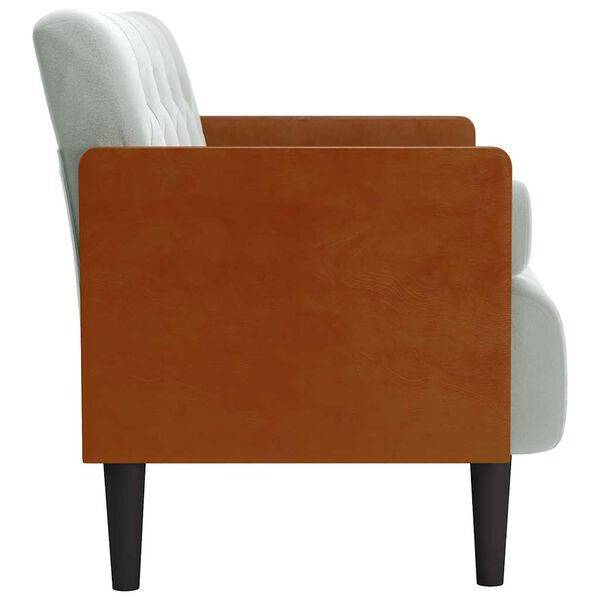 vidaXL Divano Divanetto con Cuscini Bolster Grigio Chiaro 110 cm