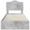vidaXL Letto con Contenitore con testiera Grigio cemento 90 x 200 cm
