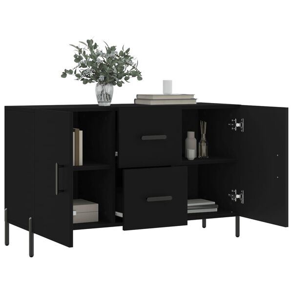 vidaXL Credenza Nera 100x36x60 cm in Legno Multistrato