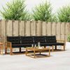 vidaXL Set di divani da esterno con cuscino 5 pcs Naturale e Nero