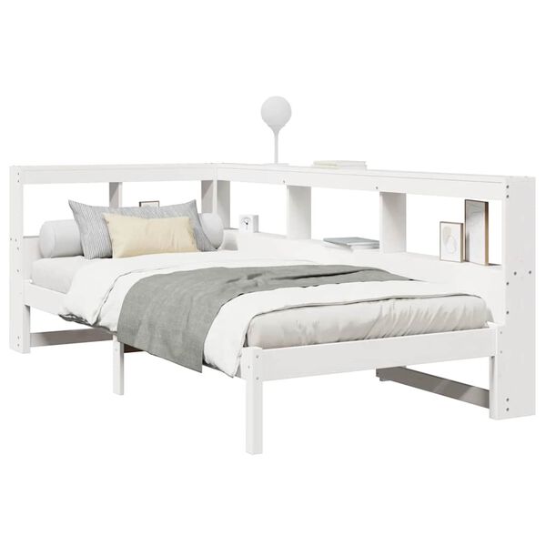 vidaXL Letto Libreria senza Materasso Bianco 90x190 cm Massello Pino