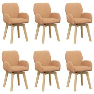 vidaXL Sedie da pranzo girevoli 6 pcs Boucl&eacute; Beige 54 x 58 x 87 cm