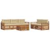vidaXL Set di divani da esterno con cuscino 6 pcs Naturale e Beige