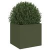 vidaXL Fioriera da Giardino Verde Oliva 32x30x29 cm in Acciaio