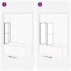 vidaXL Schermo da Bagno Glassato 120 x 70 x 137 cm