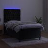 vidaXL Letto a Molle con Materasso e LED Nero 90x190 cm in Velluto