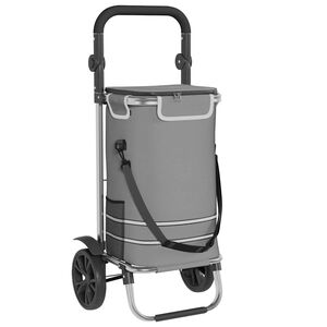 vidaXL Carrello della spesa Grigio 36,5 x 46,5 x 100,5 cm