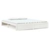 vidaXL Giroletto Bianco in Legno Massello 180x200 cm Super King