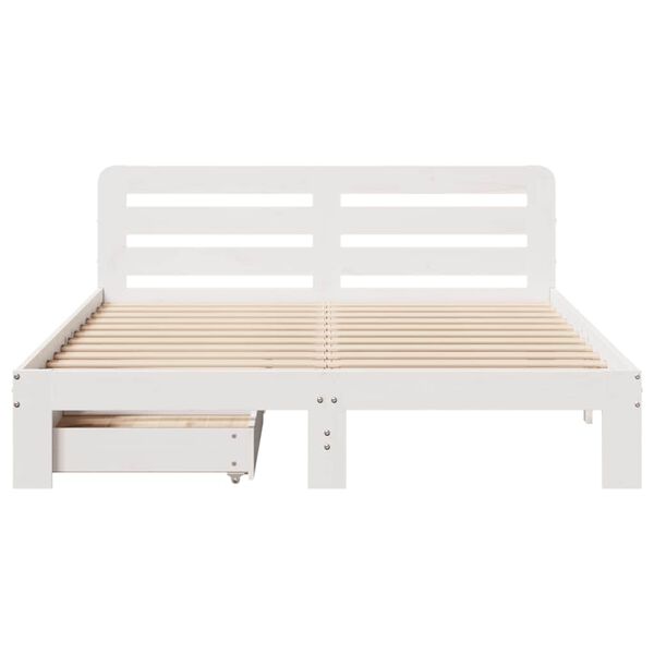 vidaXL Letto senza Materasso Bianco 120x190 cm Legno Massello di Pino