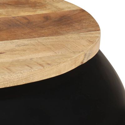vidaXL Tavolino da Caffè Nero 68x68x30 cm in Legno Massello di Mango
