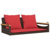 vidaXL Panchina Dondolo con Cuscini Marrone 109x62x40 cm in Polyrattan